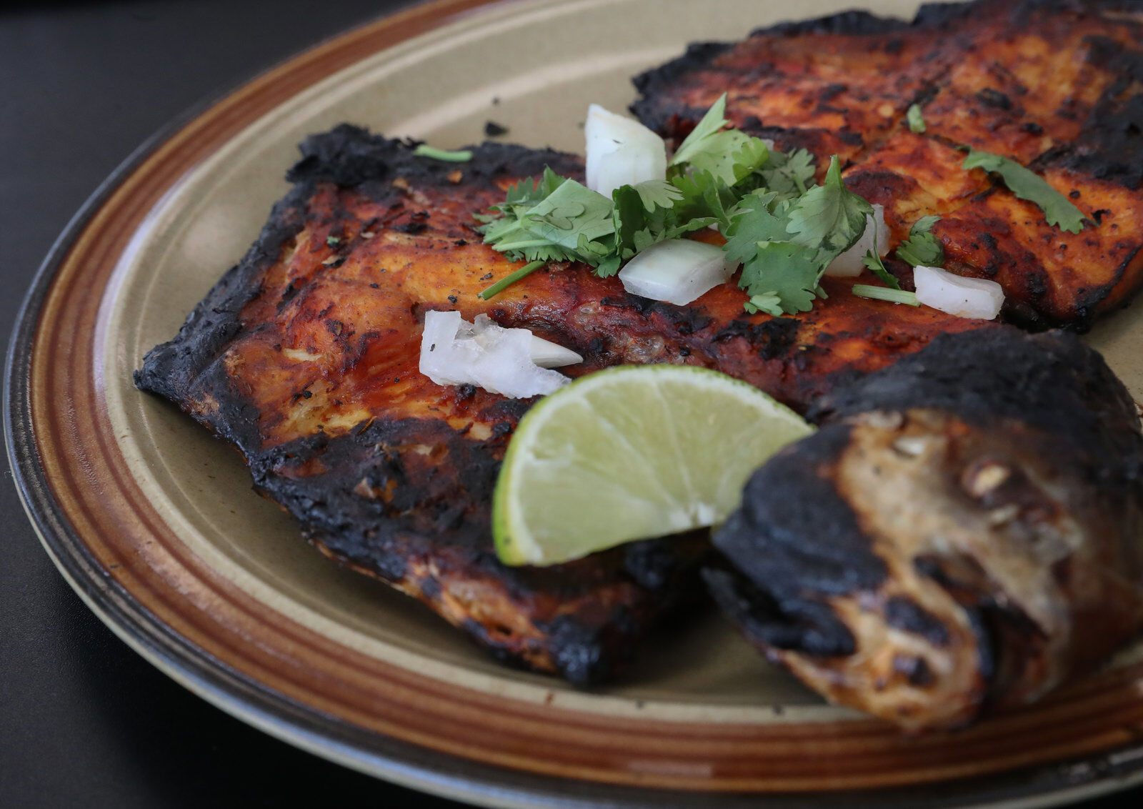 Grilled whole fish at Almandi restaurant